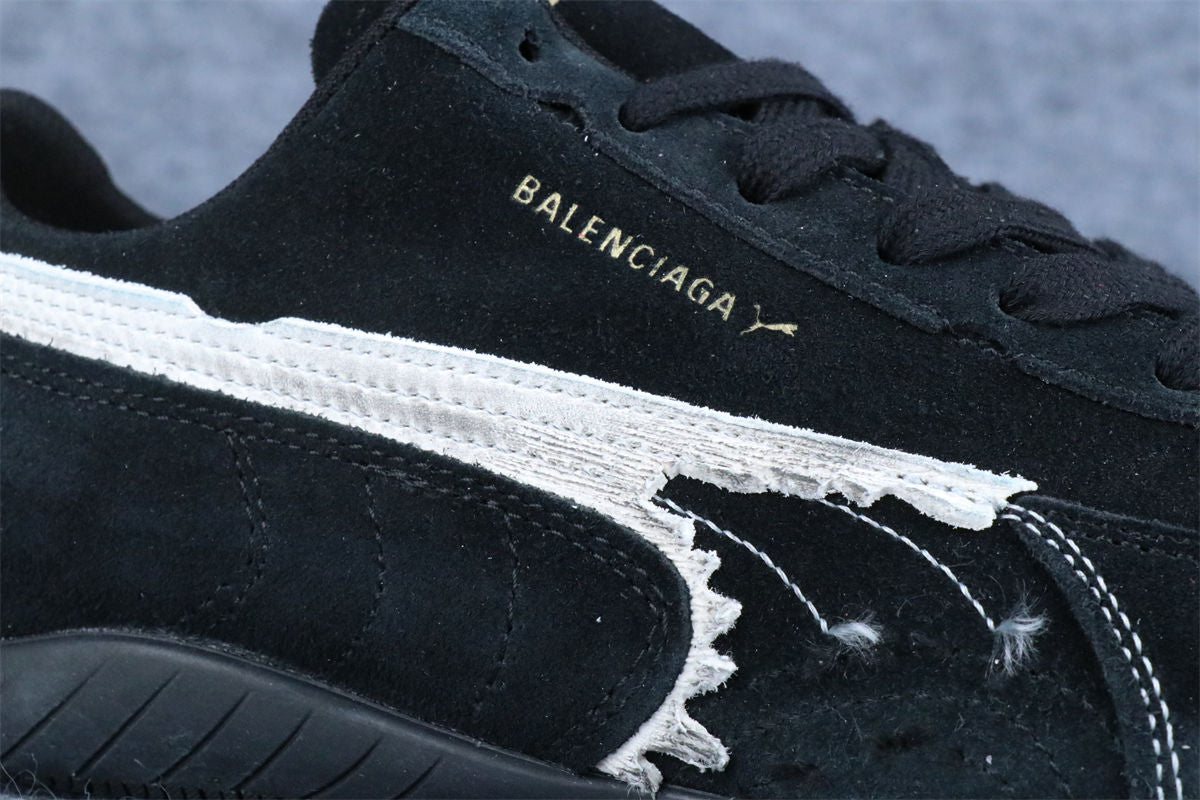 Balenciaga x Puma Speedcat Suede Sneakers 'Distressed Black White' - product view 5