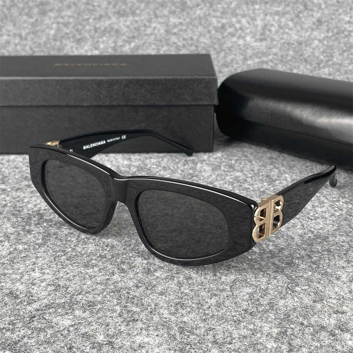 Balenciaga BB0095S 001 Sunglasses 'Black Gold' - product view 1