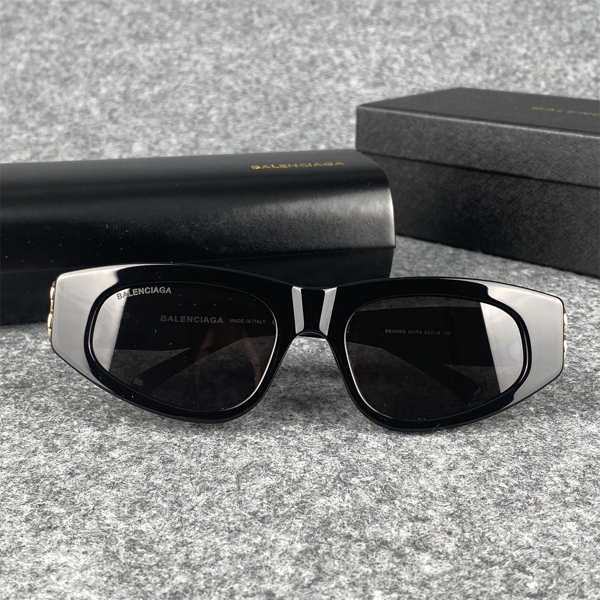 Balenciaga BB0095S 001 Sunglasses 'Black Gold' - product view 2