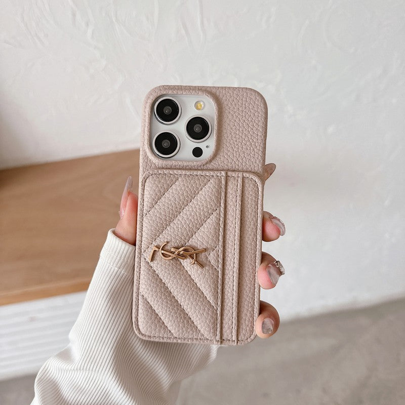 Saint Card Bag Color Leather iPhone Case - product view 23