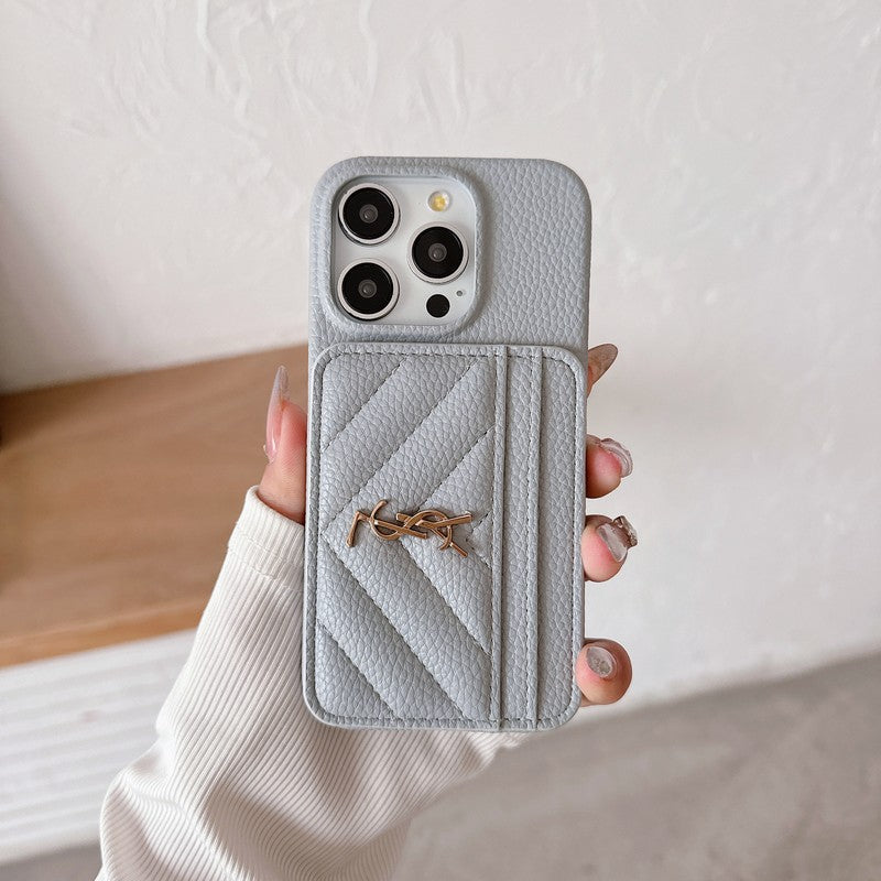 Saint Card Bag Color Leather iPhone Case - product view 3