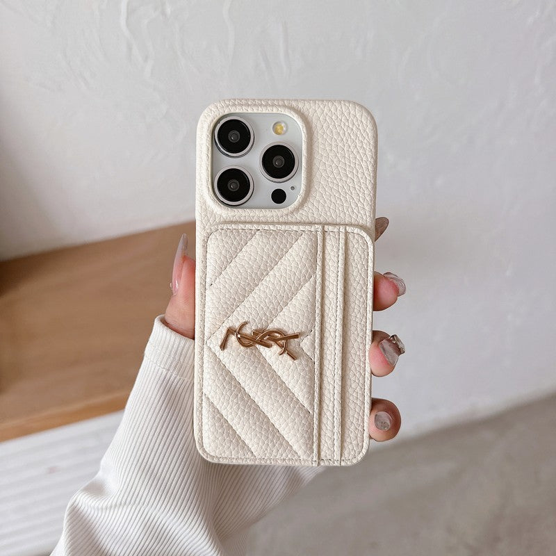 Saint Card Bag Color Leather iPhone Case - product view 20