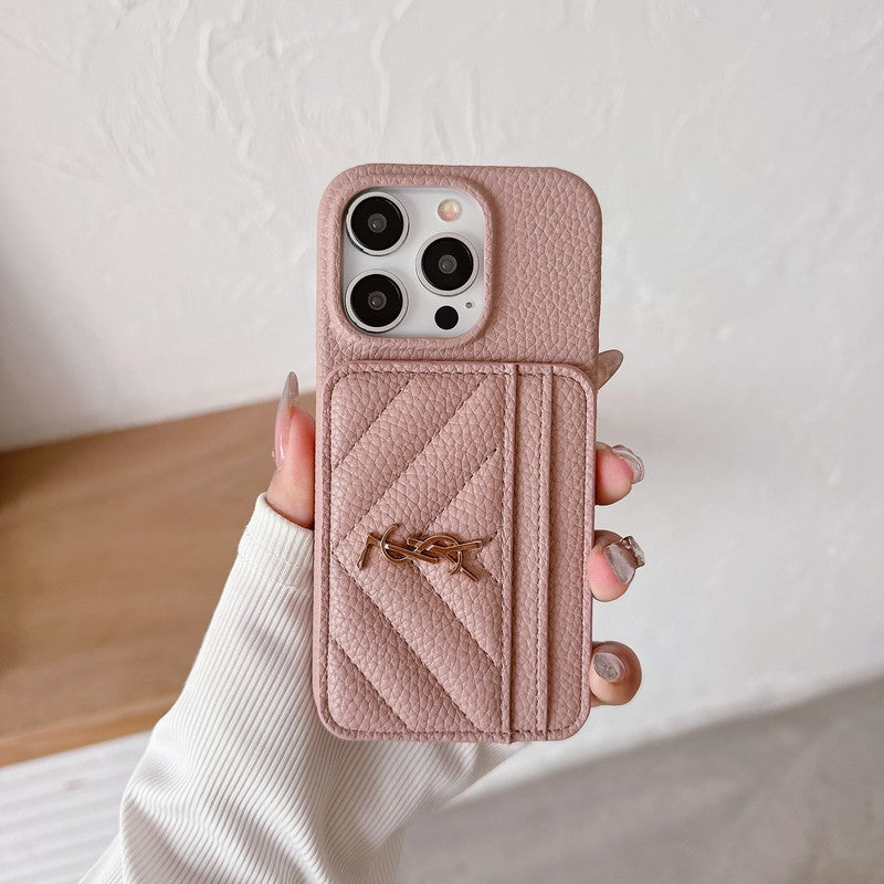 Saint Card Bag Color Leather iPhone Case - product view 21