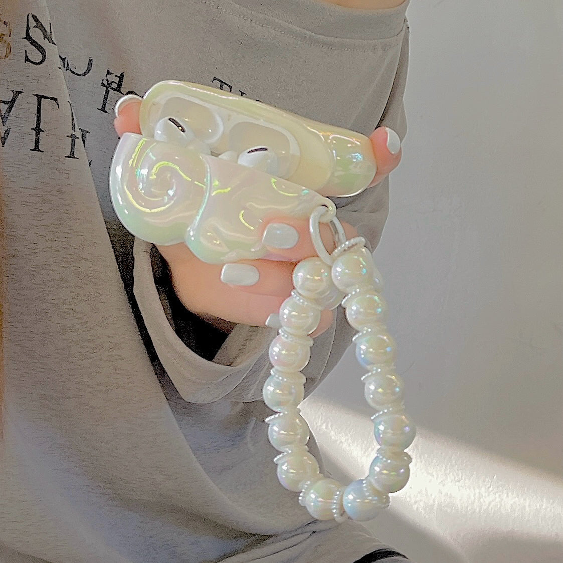 Angel Wing AirPods Case with Pearl & Beaded Charm - product view 10