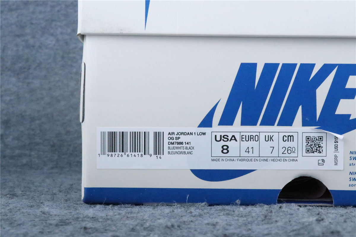 Custom Fragment Design x Travis Scott x Air Jordan 1 Low Sneakers 'Royal Blue' - product view 16