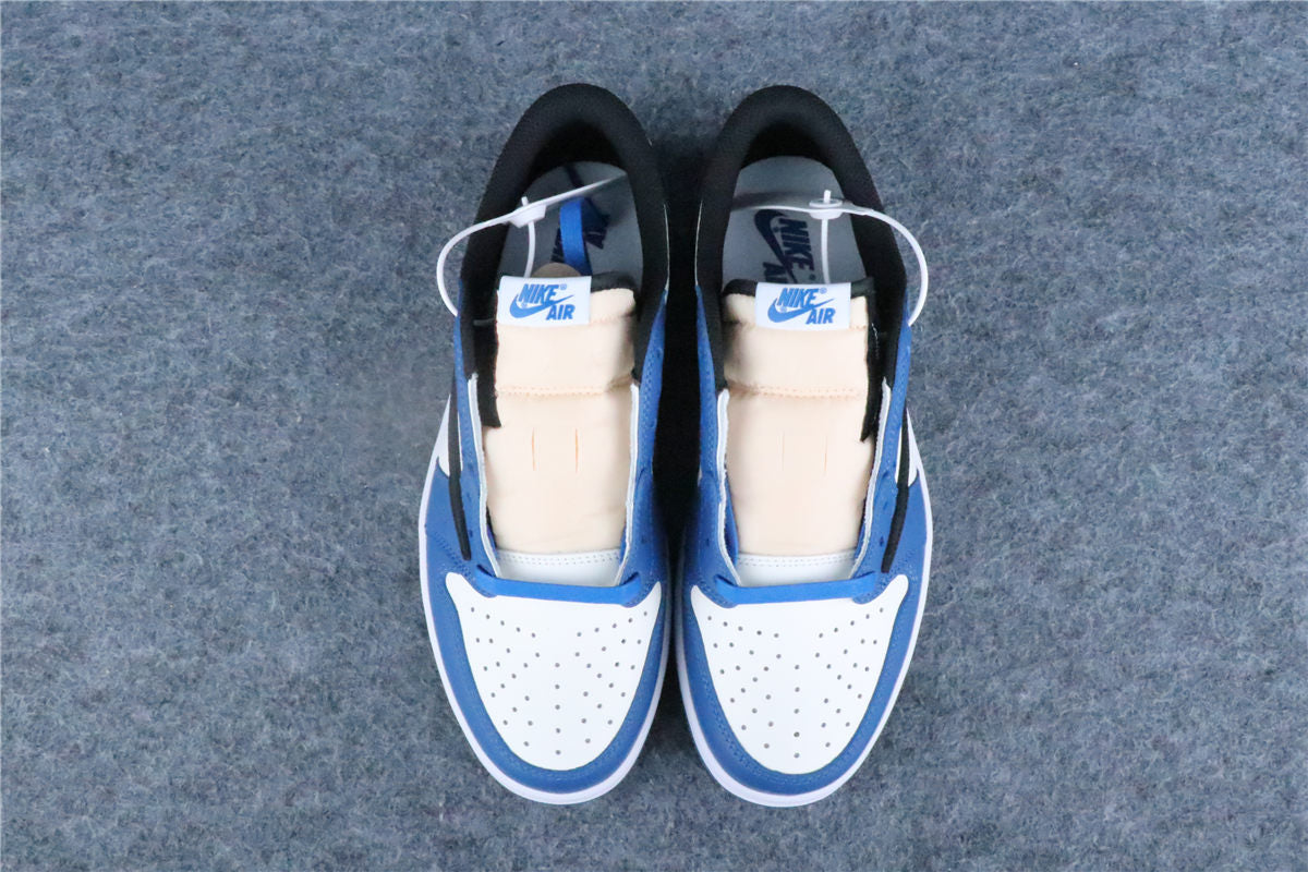 Custom Fragment Design x Travis Scott x Air Jordan 1 Low Sneakers 'Royal Blue' - product view 14