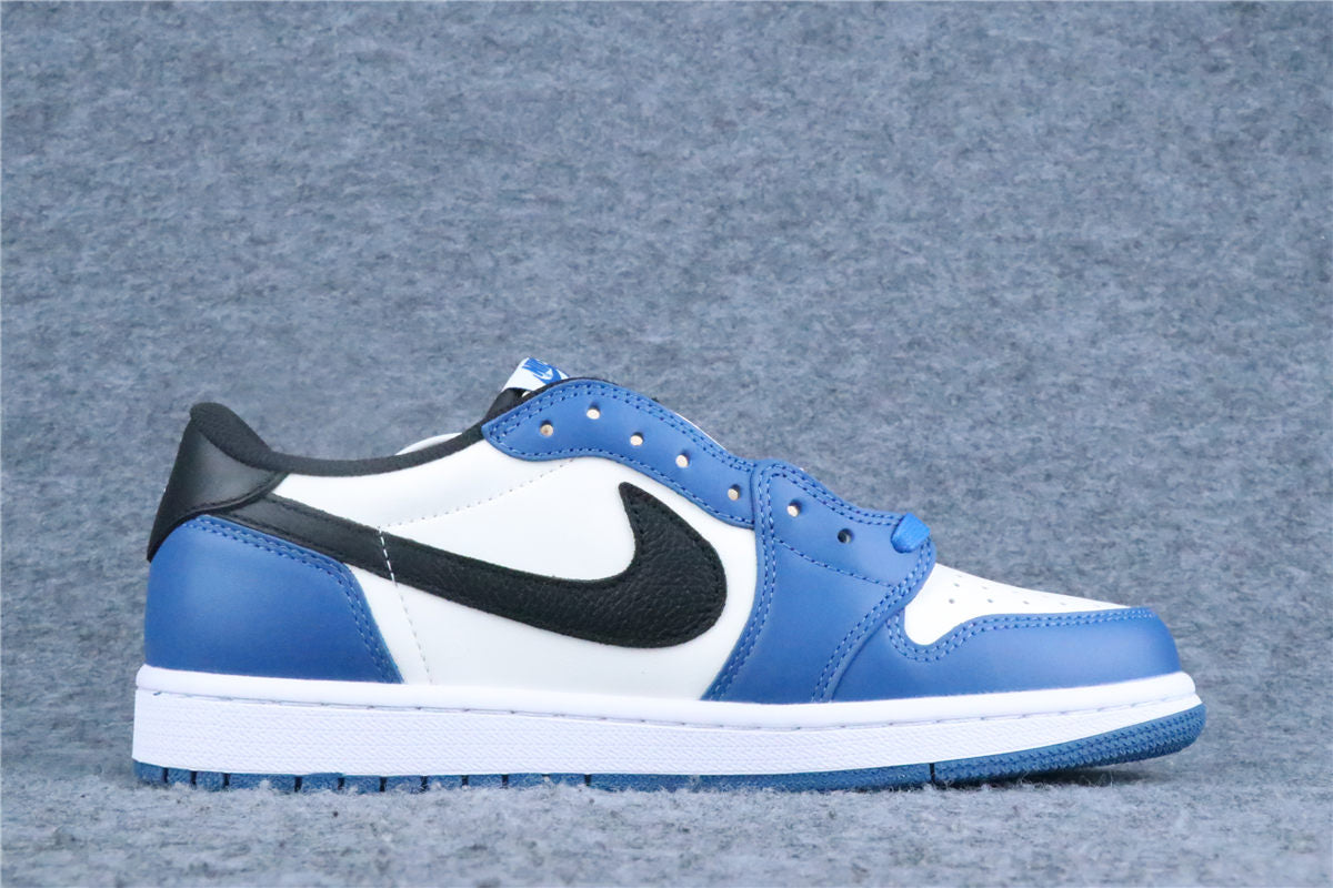 Custom Fragment Design x Travis Scott x Air Jordan 1 Low Sneakers 'Royal Blue' - product view 2