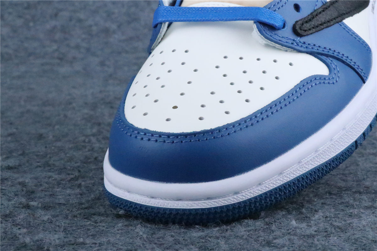 Custom Fragment Design x Travis Scott x Air Jordan 1 Low Sneakers 'Royal Blue' - product view 4