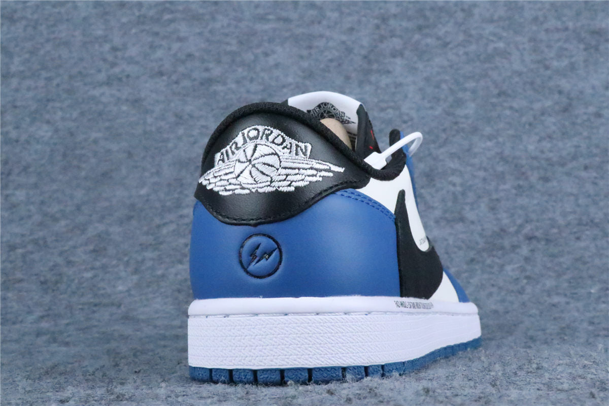 Custom Fragment Design x Travis Scott x Air Jordan 1 Low Sneakers 'Royal Blue' - product view 7