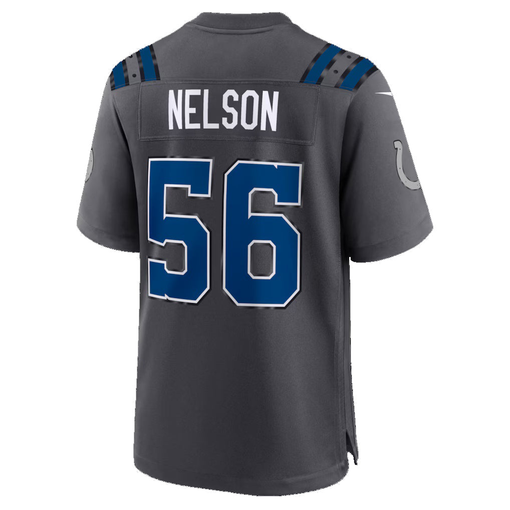 American Football Jersey | IN.Colts #56 Quenton Nelson Anthracite 2026 Rivalries Collection Game Football Stitched Jersey - image 1