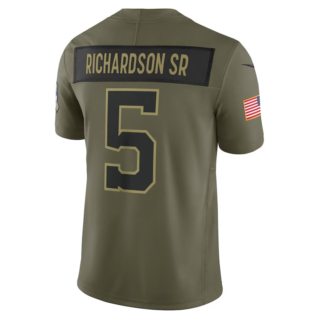 American Football Jersey | IN.Colts #5 Anthony Richardson Sr. Olive 2025 Salute to Service Limited Football Stitched Jersey - image 1
