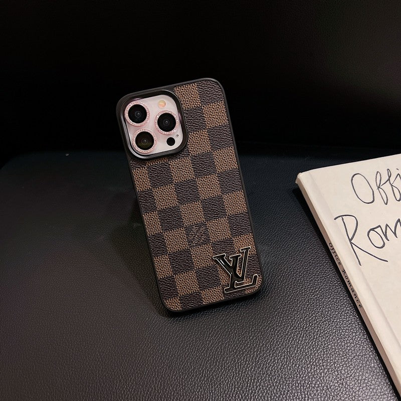 Black Logo Leather iPhone Case - product view 16
