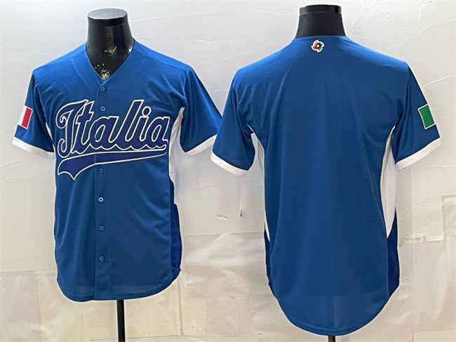 Baseball Jersey | Italy Baseball Blank Blue 2026 World Baseball Classic Home Stadium Stitched Jersey - image 1