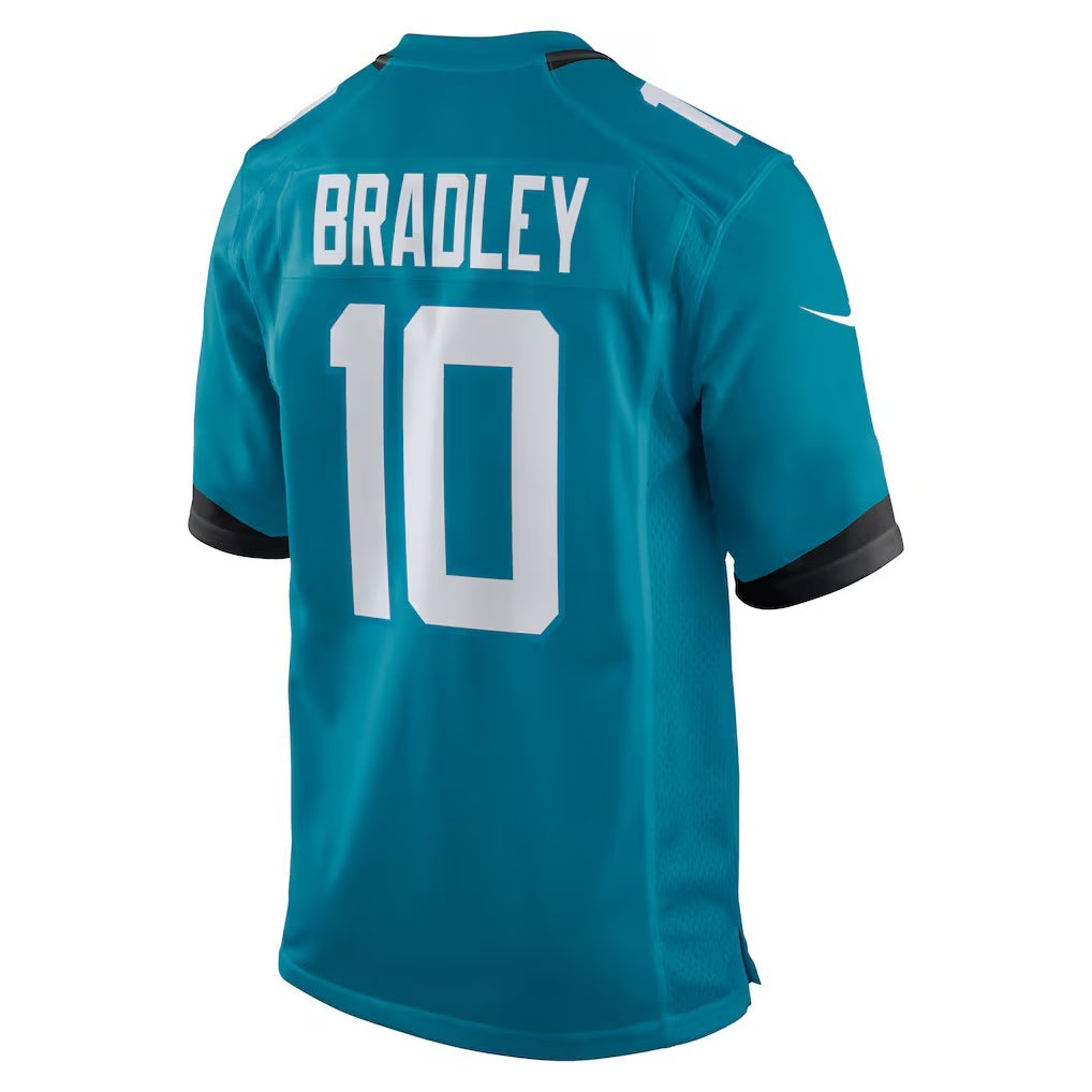 American Football Jersey | J.Jaguars #10 Carter Bradley Teal Team Game Jersey - image 1