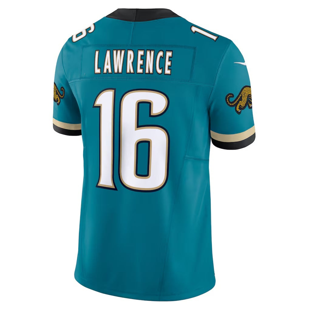 American Football Jersey | J.Jaguars #16 Trevor Lawrence Teal Prowler Throwback Vapor F.U.S.E. Limited Jersey - image 1