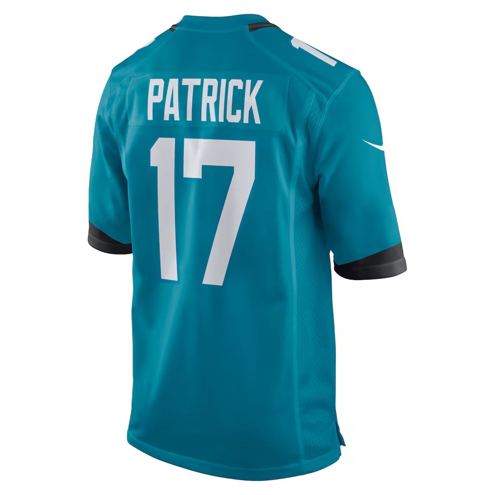 American Football Jersey | J.Jaguars #17 Tim Patrick Teal Team Game Jersey - image 1