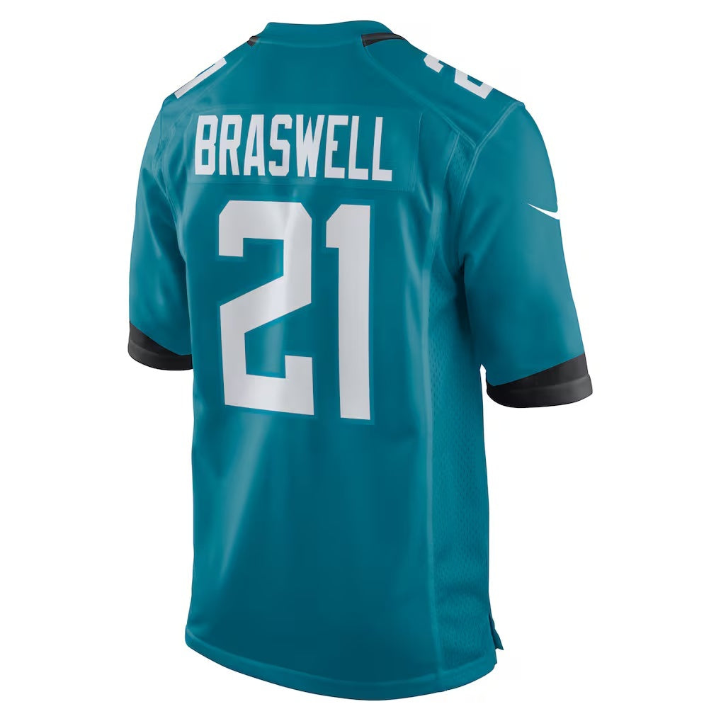American Football Jersey | J.Jaguars #21 Christian Braswell Teal Team Game Jersey - image 1