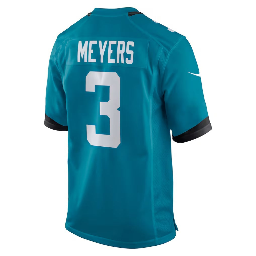 American Football Jersey | J.Jaguars #3 Jakobi Meyers Teal Team Game Jersey - image 1