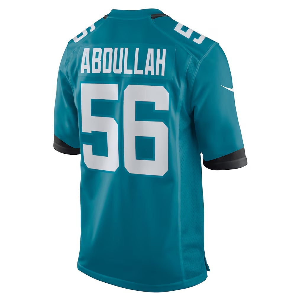 American Football Jersey | J.Jaguars #56 Yasir Abdullah Teal Team Game Jersey - image 1