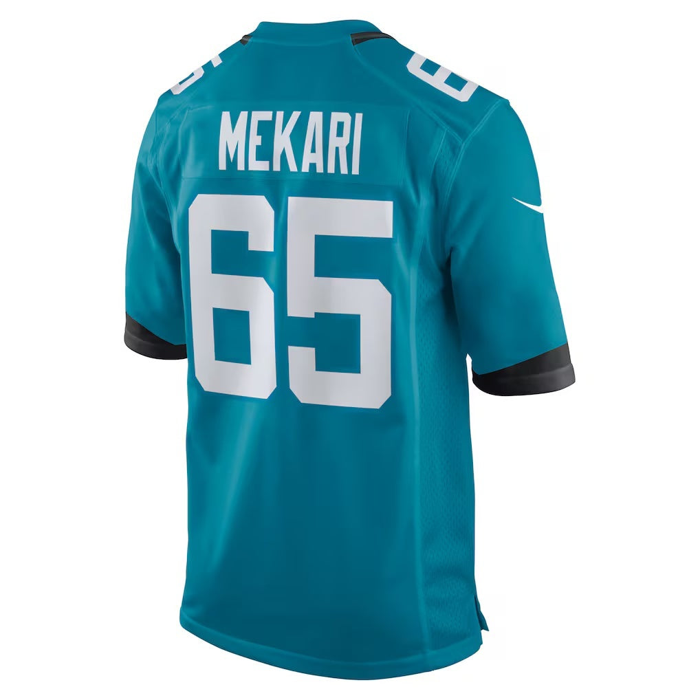 American Football Jersey | J.Jaguars #65 Patrick Mekari Teal Team Game Jersey - image 1