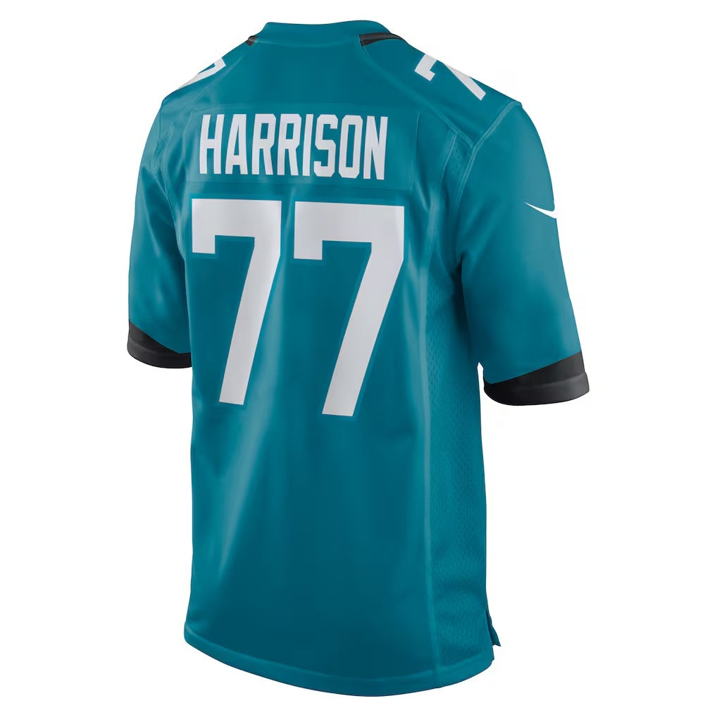 American Football Jersey | J.Jaguars #77 Anton Harrison Teal Game Jersey - image 1