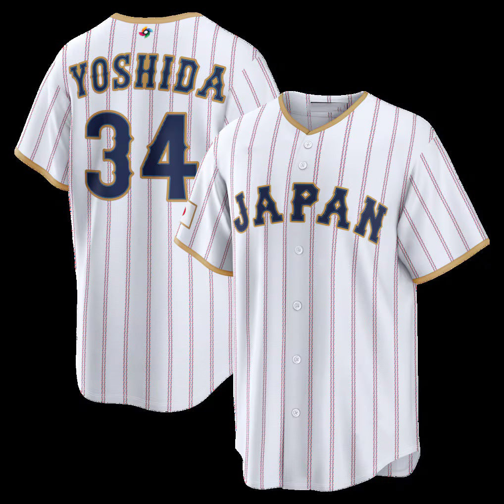 Baseball Jersey | Japan Baseball #34 Masataka Yoshida 2026 World Baseball Classic Home Stadium - White - image 1