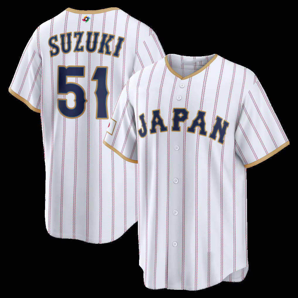 Baseball Jersey | Japan Baseball #51 Seiya Suzuki 2026 World Baseball Classic Home Stadium - White - image 1