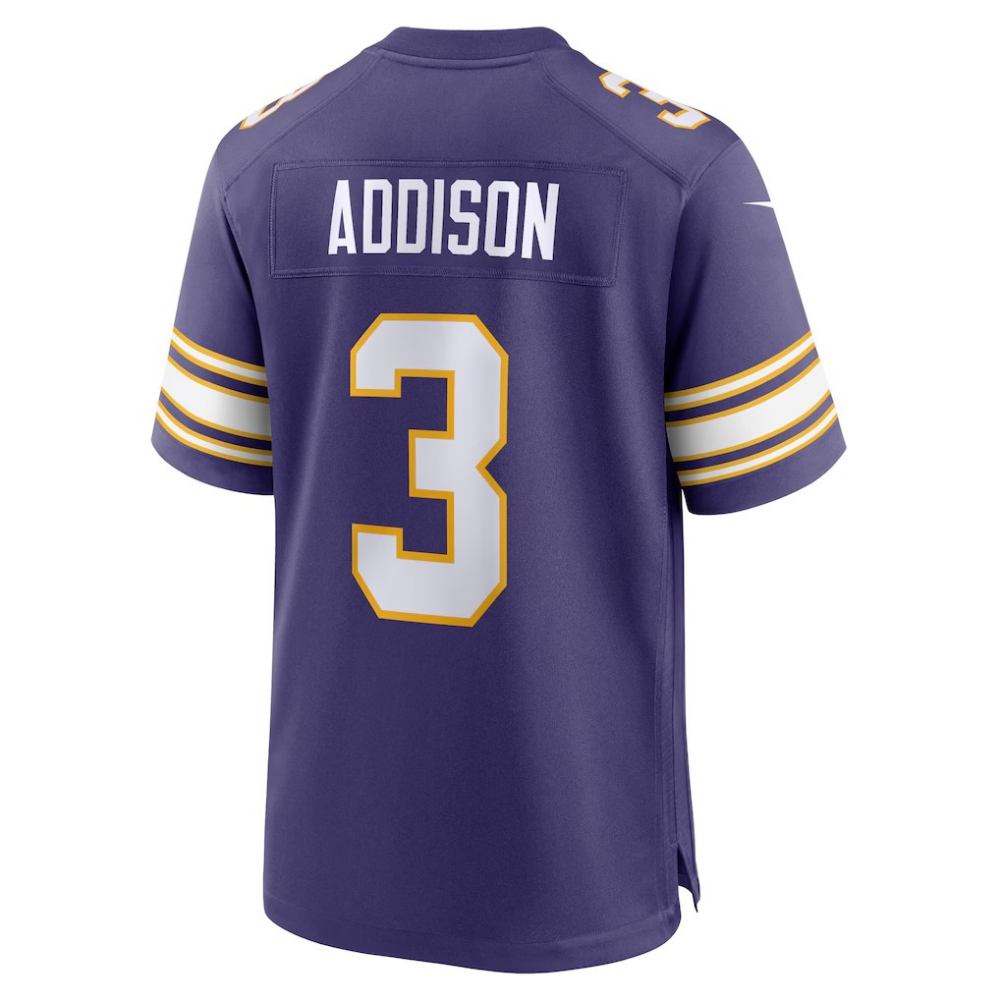 American Football Jersey | Jordan Addison Vikings #3 Purple Alternate F.U.S.E. Vapor Limited Stitched - image 1