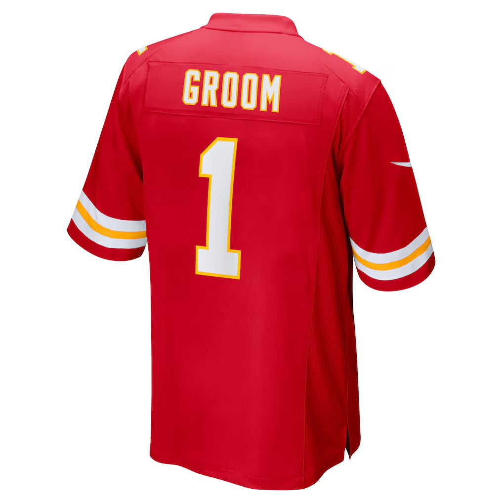 American Football Jersey | KC.Chiefs Number #1 Groom Red Game Football Stitched Jersey - image 1