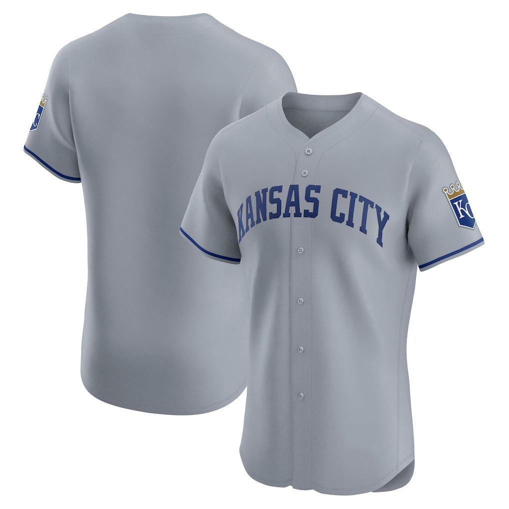 Baseball Jersey | Kansas City Royals Gray Road Patch - image 1
