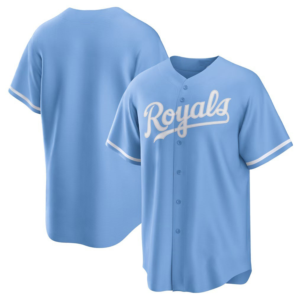 Baseball Jersey | Kansas City Royals Light Blue Alternate Replica Team Logo - image 1
