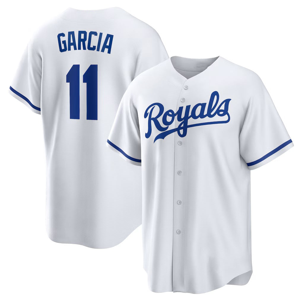 Baseball Jersey | Kansas City Royals #11 Maikel Garcia White Home Replica - image 1