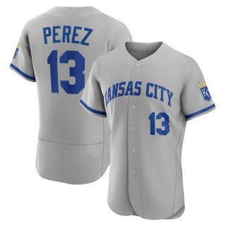 Baseball Jersey | Kansas City Royals #13 Salvador Perez Grey Stitched - image 1