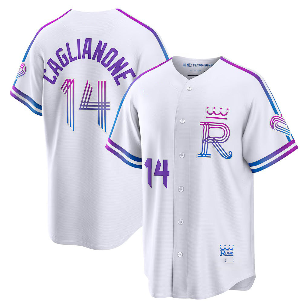 Baseball Jersey | Kansas City Royals #14 Jac Caglianone White 2026 City Connect Stadium - image 1