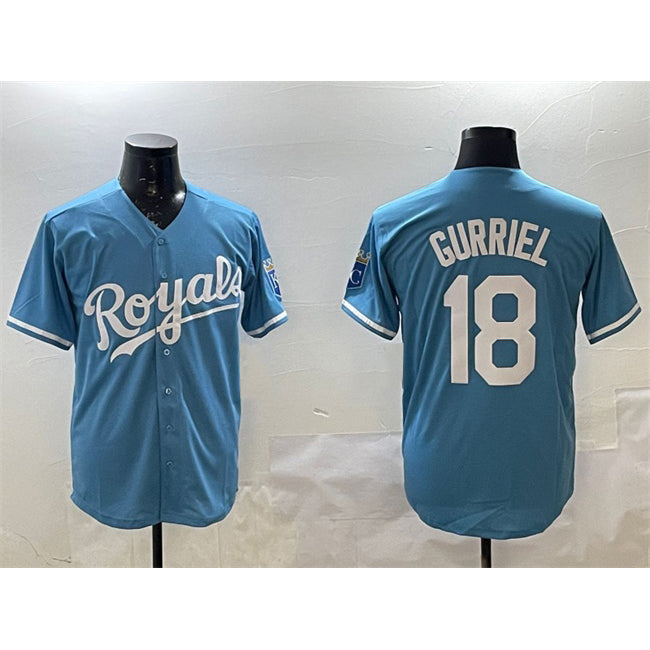 Baseball Jersey | Kansas City Royals #18 Yuli Gurriel Blue Stitched - image 1