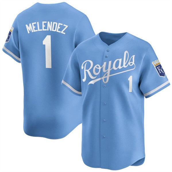 Baseball Jersey | Kansas City Royals #1 MJ Melendez Light Blue Alternate Limited Stitched - image 1