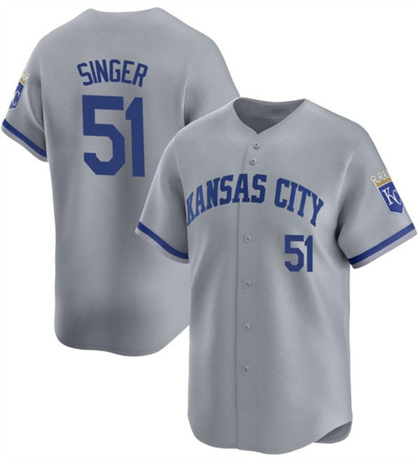 Baseball Jersey | Kansas City Royals #51 Brady Singer Gray Away Stitched - image 1