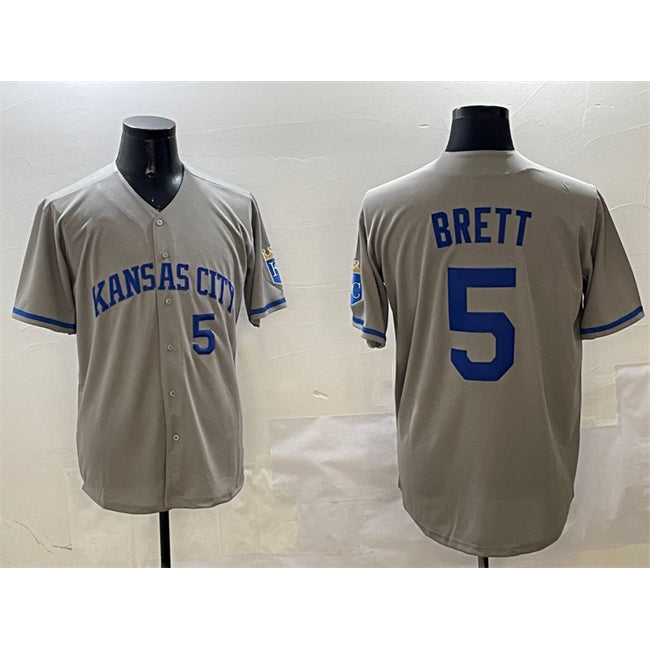 Baseball Jersey | Kansas City Royals #5 George Brett Gray 2024 Away Limited Stitched - image 1