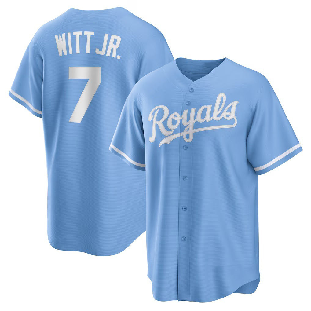 Baseball Jersey | Kansas City Royals #7 Bobby Witt Jr. Light Blue Alternate Replica - image 1