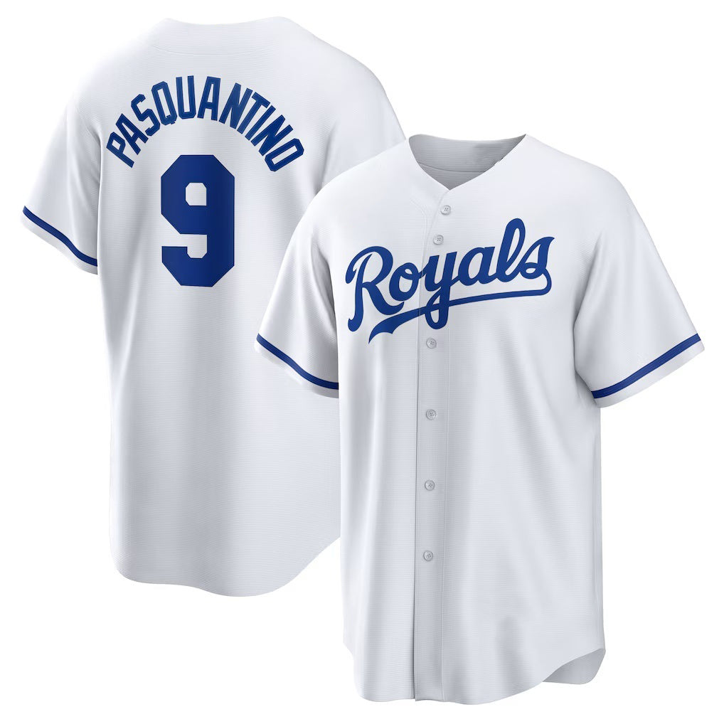 Baseball Jersey | Kansas City Royals #9 Vinnie Pasquantino White Home Replica - image 1