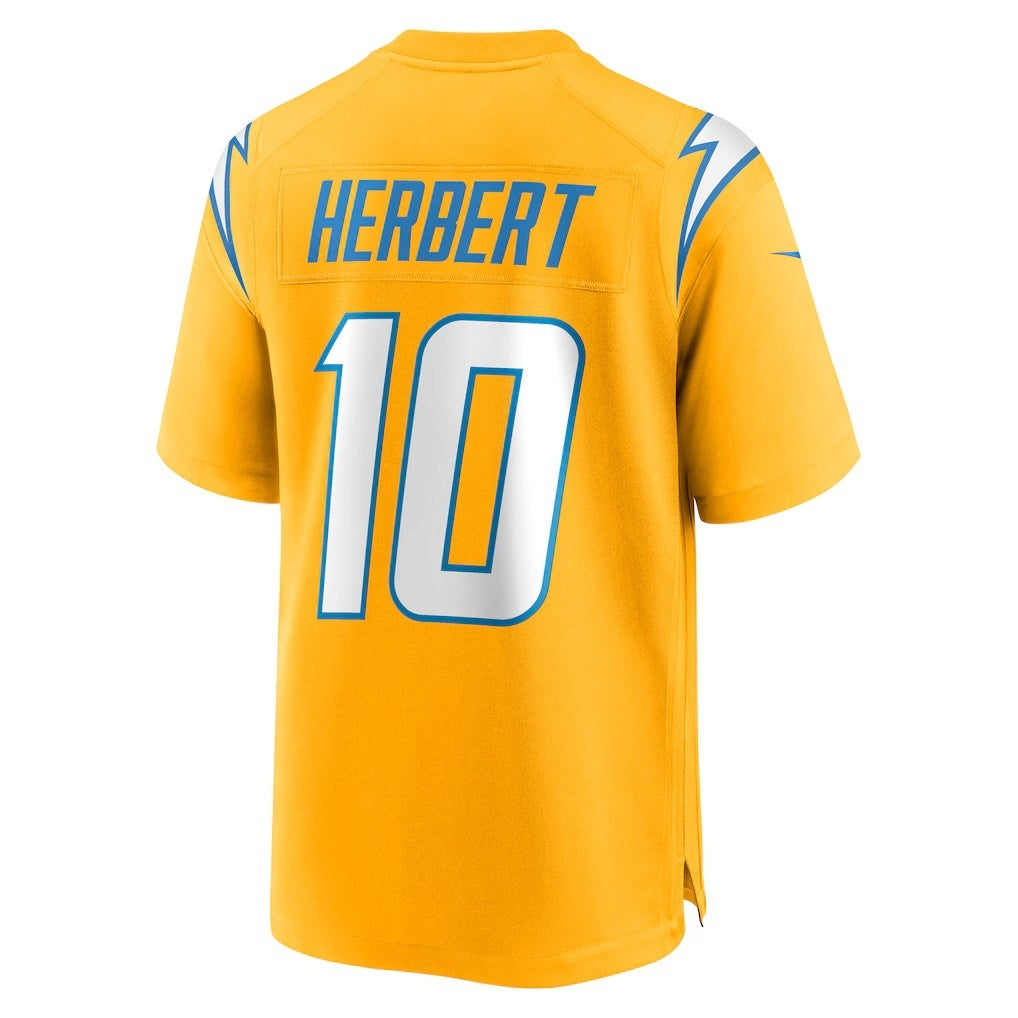 American Football Jersey | LA.Chargers #10 Justin Herbert Gold Alternate Charger Power Game Player Jersey - image 1