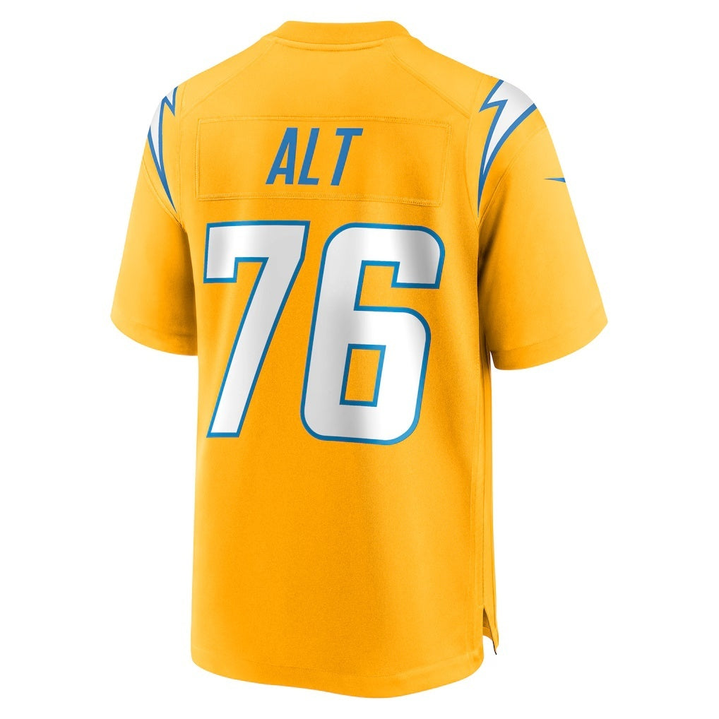 American Football Jersey | LA.Chargers #76 Joe Alt Gold Alternate Charger Power Game Player Jersey - image 1
