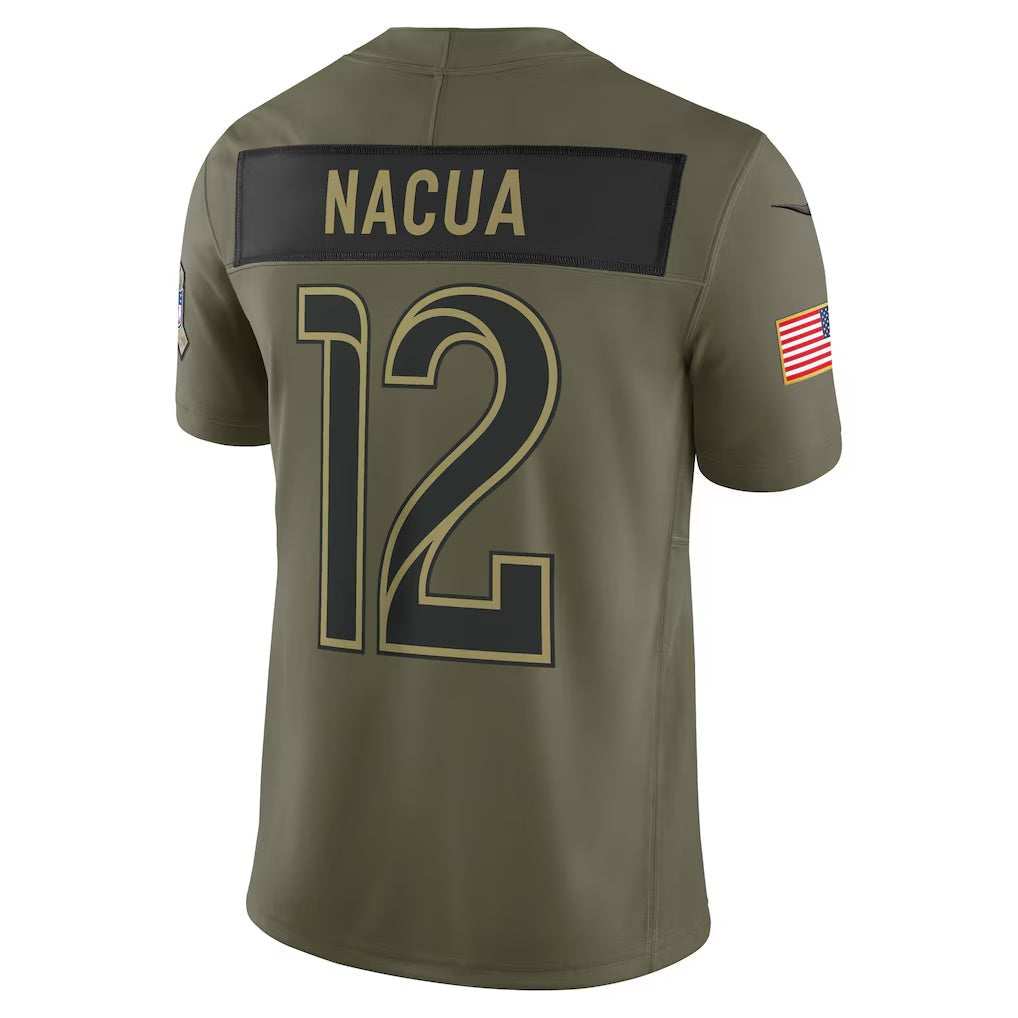 American Football Jersey | LA.Rams #12 Puka Nacua Olive 2025 Salute to Service Limited Marou - image 1
