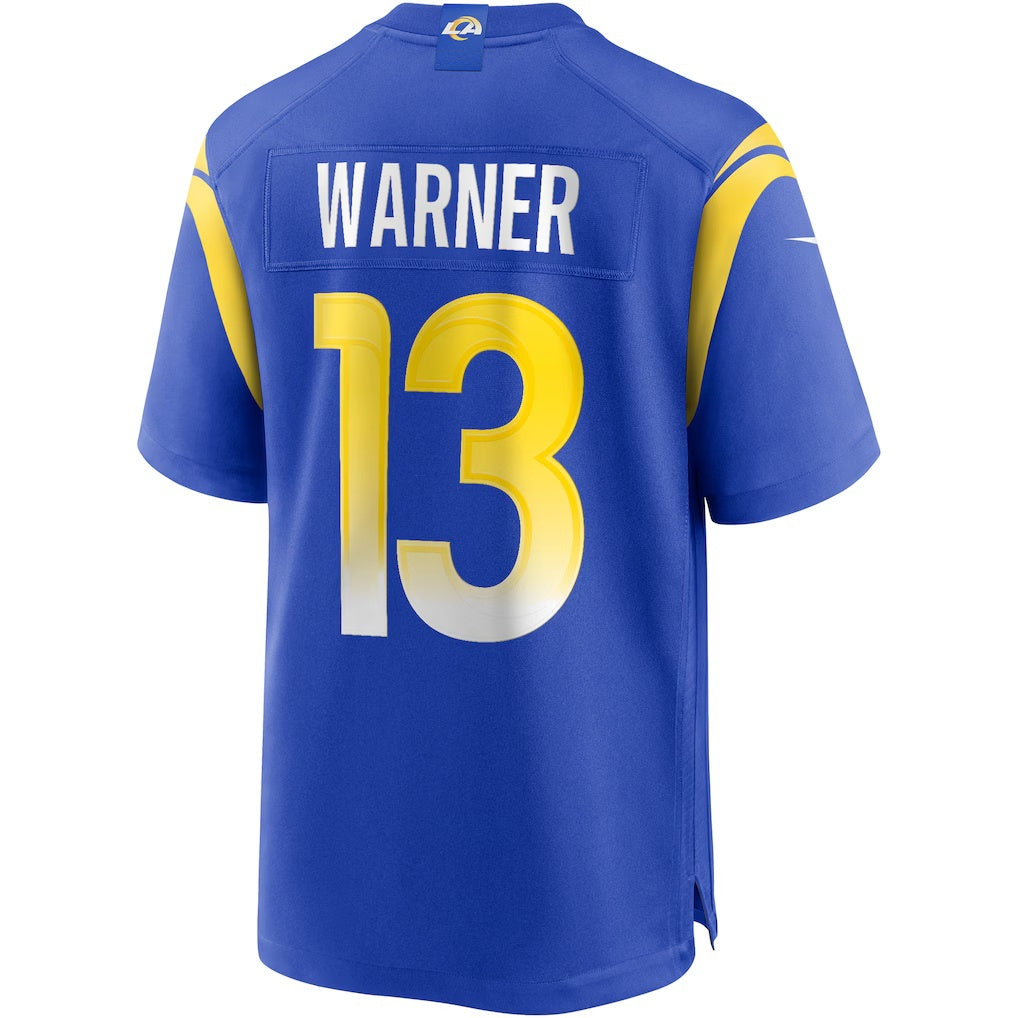 American Football Jersey | LA.Rams #13 Kurt Warner Royal Game Retired Player Marou - image 1