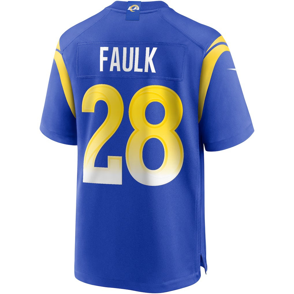 American Football Jersey | LA.Rams #28 Marshall Faulk Royal Game Retired Player Marou - image 1