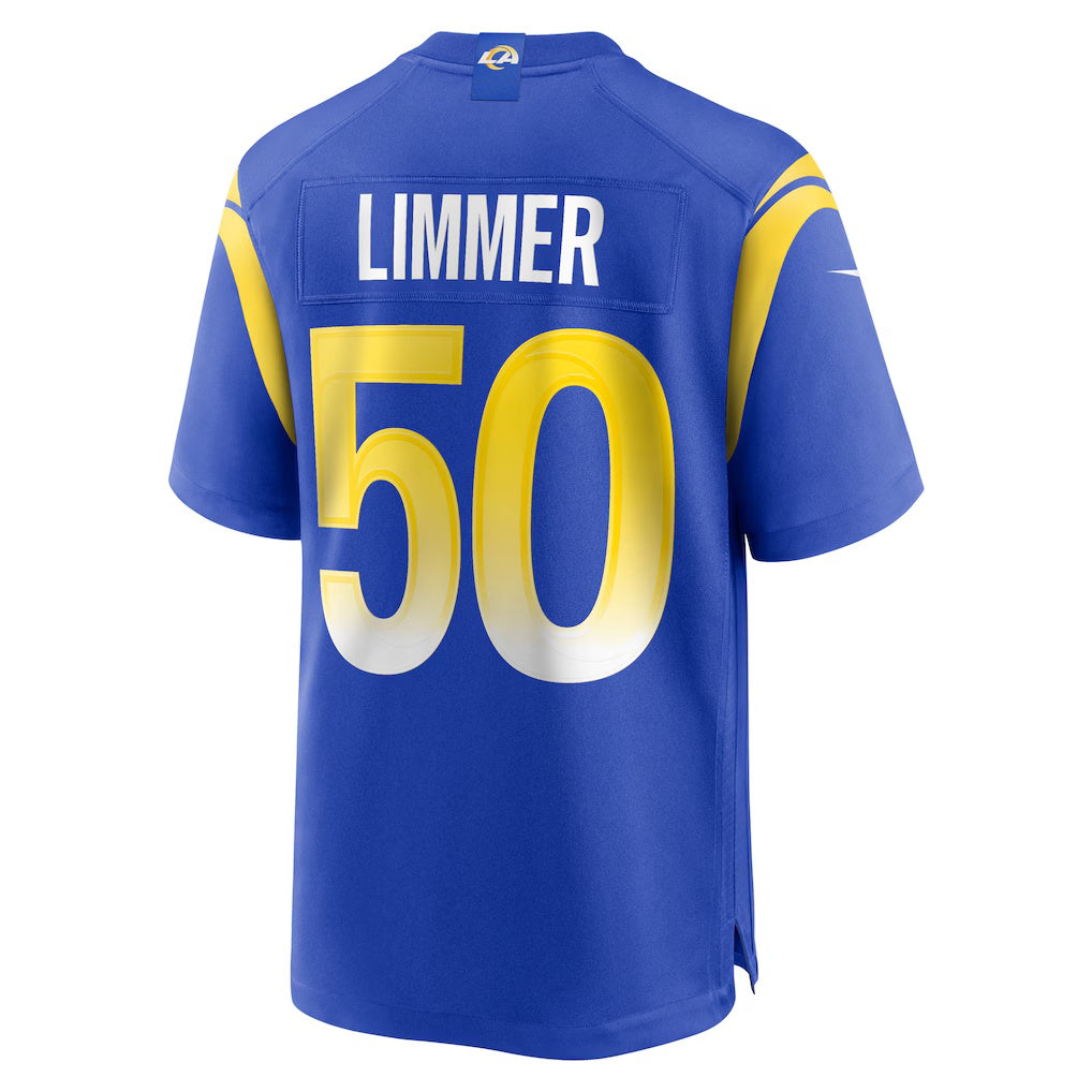 American Football Jersey | LA.Rams #50 Beaux Limmer Royal Team Game Marou - image 1