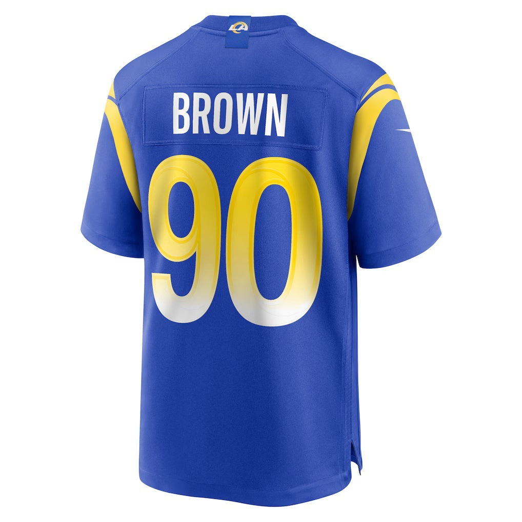 American Football Jersey | LA.Rams #90 Earnest Brown IV Royal Team Game Marou - image 1