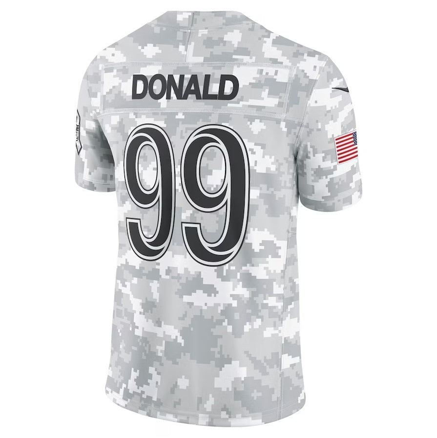 American Football Jersey | LA.Rams #99 Aaron Donald Arctic Camo 2024 Salute to Service Retired Player Limited Marou - image 1