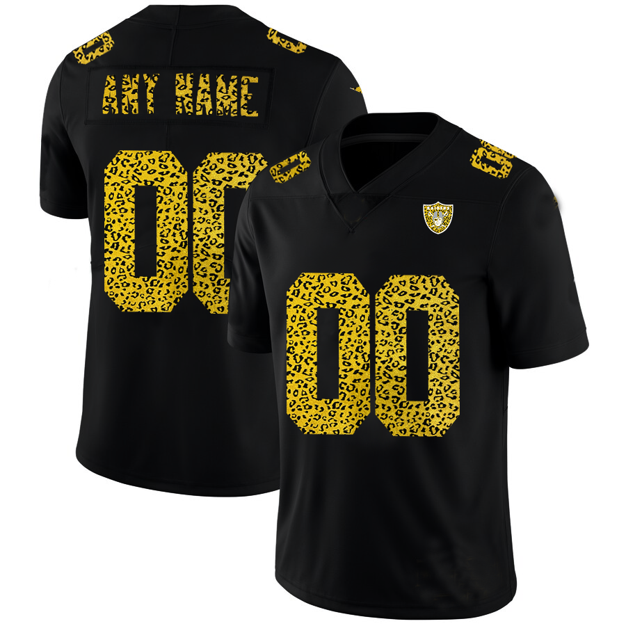 American Football Jersey | Custom L.Raiders Leopard Print Fashion Vapor Limited Jersey Black Stitched American Football Jerseys - image 1