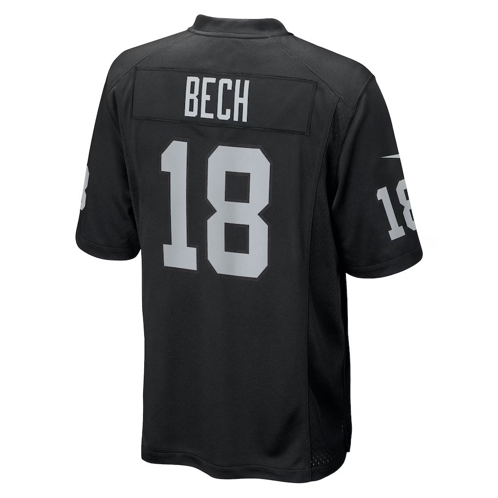 American Football Jersey | LV.Raiders #18 Jack Bech Black Team Game American Football Jerseys - image 1